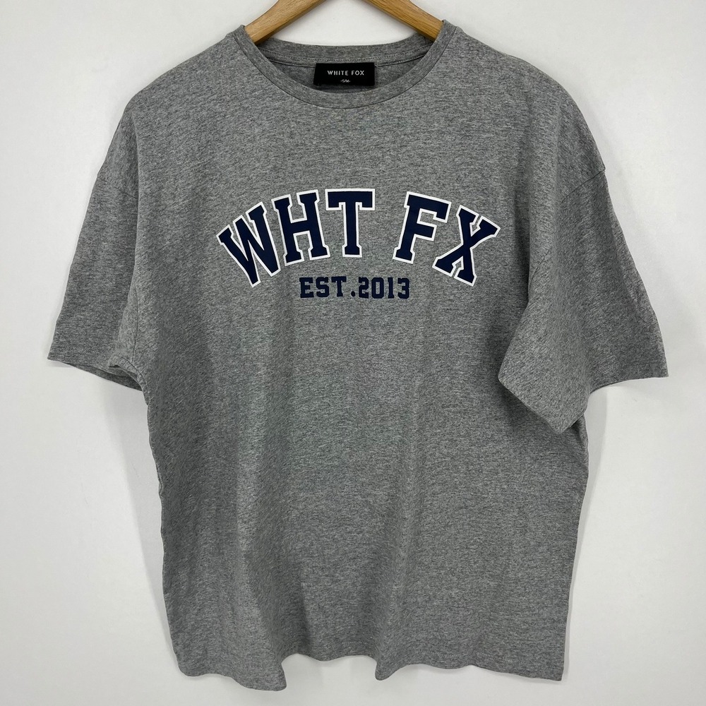 White Fox Boutique Oversized Graphic T-Shirt Gray WHT FX EST 2013 S/M